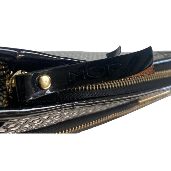 Mor Black & White Geometric Pattern Zip-Up Makeup Bag - Picture 4 of 7